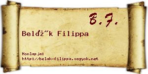 Belák Filippa névjegykártya